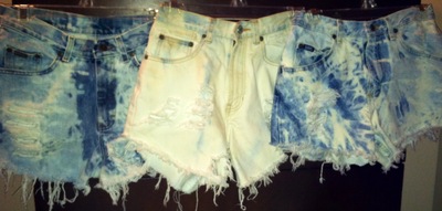 Frayed/Distressed/Acid Wash Denim Shorts