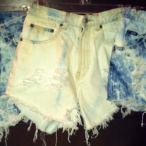 Frayed/Distressed/Acid Wash Denim Shorts