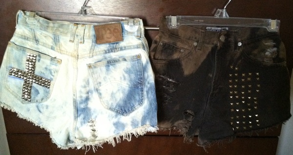 Frayed/Distressed/Acid Wash/Studded Denim Shorts