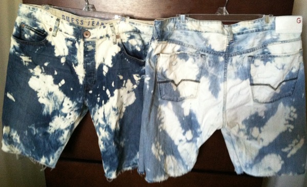 Men's Frayed/Distressed/Acid Wash Denim Shorts