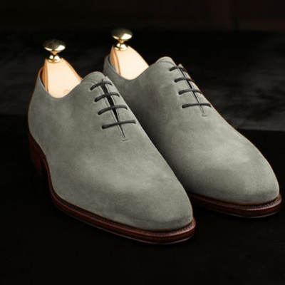 New men gray suede derby formal office wear shoes