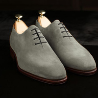 New Men Gray Suede Derby Formal Office Wear Shoes - Thumbnail 4
