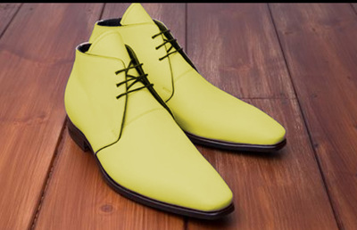 Men Stylish Leather Beautiful Yellow Narrow Toe Chukka Formal Wear Boot