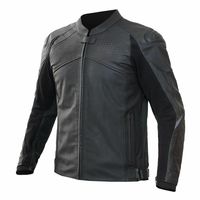 Handmade Men Black Color Motorbike Front Zipper Real Leather Safety Pads jacket - Thumbnail 3