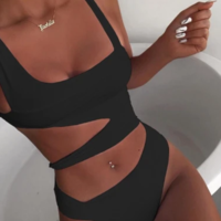 Irregular Sexy One-Piece Bikini Swimsuit - Thumbnail 2