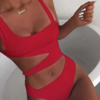 Irregular Sexy One-Piece Bikini Swimsuit - Thumbnail 1