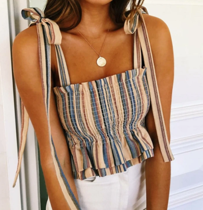 Sling Fashion Wrapped Printed Halter Top