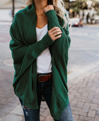 Bat Sleeve Large Size Knit Cardigan Coat