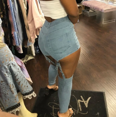 High Waist Casual Zipper Jeans