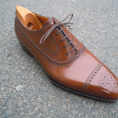Decent elegant brown brough oxford handmade party wear leather shoes for men