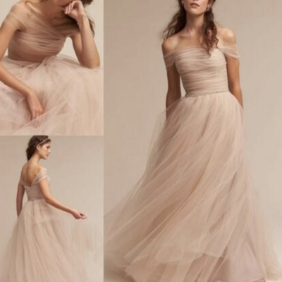 Wedding dresses off the shoulder delicate sash bridal gowns floor length a line backless wedding gown,500