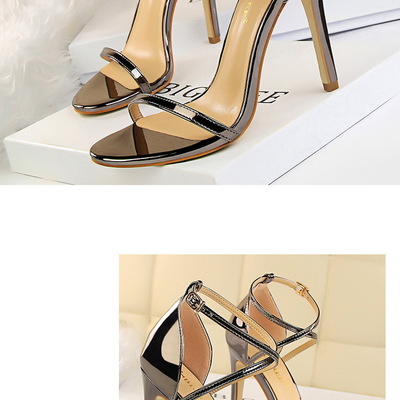 Elegant ankle strap high heels fashion sandals f8774