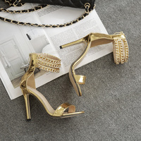 Stylish Ankle Strap High Heels Fashion Sandals F8780 - Thumbnail 4