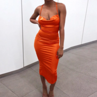 Women Fashion High Waist Sexy Halter Dress - Thumbnail 1