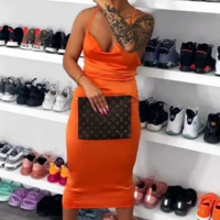 Women Fashion High Waist Sexy Halter Dress - Thumbnail 3