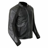 Perforated Men Black Color Motorbike Genuine Real Leather Safety Pads jacket - Thumbnail 4