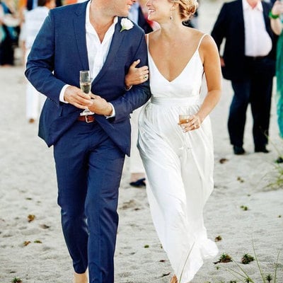 Simple beach wedding dresses bridal gown - Thumbnail 5