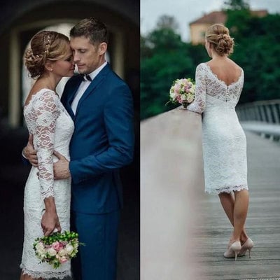 Lace Wedding Dresses Bridal Gown with Sleeves
