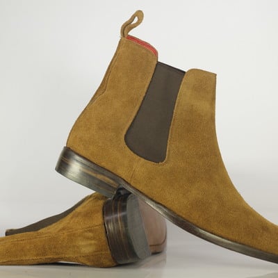 Men tan chelsea boots, men ankle boot, men dress boots