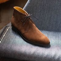 Classic Handmade Brown Beauty Formal Wear Decent Chukka Boot - Thumbnail 4