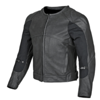 Perforated Men Black Color Motor Biker Genuine Leather Safety Pads Jacket - Thumbnail 1