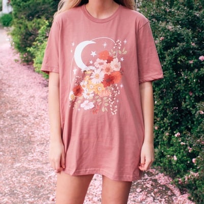 Floral twilight tee