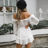 Long Sleeve Chiffon High Waist Dress - Thumbnail 2