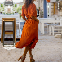 Button Long Sleeve Princess Dress - Thumbnail 3