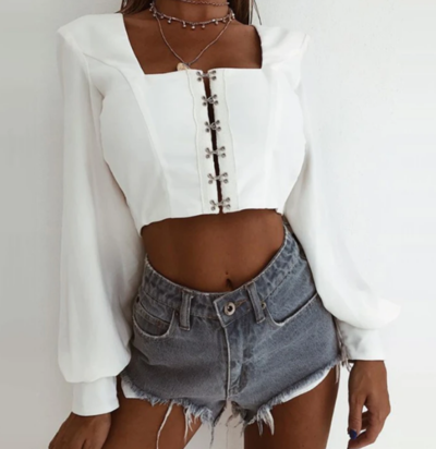 Backless Sexy Long-Sleeved Shirt Top