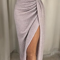 Women High Waist Long Sleeve Bag Hip Dress - Thumbnail 1
