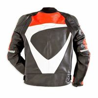 Men's Multi Color Motorbike Racing Genuine Leather Safety Pads Handmade Jacket - Thumbnail 4