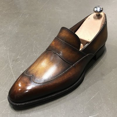 Handmade Tan Patina Loafers for Mens Custom Made Premium Quality Slip On Shoes
