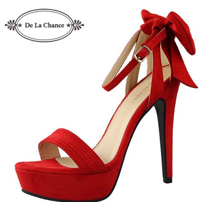 Sexy peep toe bow knot design high heels sandals f8784