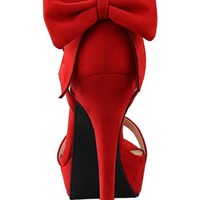 Sexy Peep Toe Bow Knot Design High Heels Sandals F8784 - Thumbnail 1