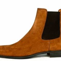Chelsea Men's Tan Suede Boots, Chelsea Ankle Boots  - Thumbnail 1