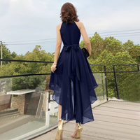 Green chiffon short dress, party dress - Thumbnail 4