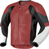 Men Three Tone Motor Biker Perforated Custom Genuine Leather Safety Pads Jacket - Thumbnail 1