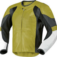 Men Three Tone Colors Motor Biker Custom Genuine Leather Safety Pads Jacket - Thumbnail 3