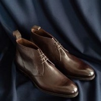  Men's brown leather new style chukka boots, Men's dress leather chukka boots - Thumbnail 4