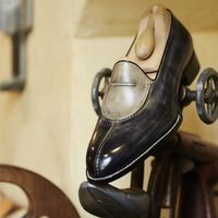 Handmade Men Grey Formal Shoes, Black Moccasins Shoes, Leather Shoes - Thumbnail 1