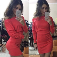 Sexy Long Sleeve Mini Dress - Thumbnail 2