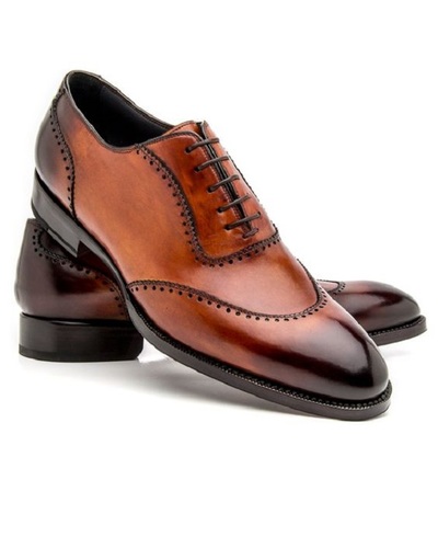 New Men Handmade Leather Shoes Tan Brown Leather Oxford Men's