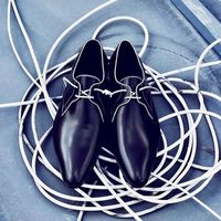 Black Narrow Toe Lace Up Shoes Handmade Classic Edition For Mens - Thumbnail 1