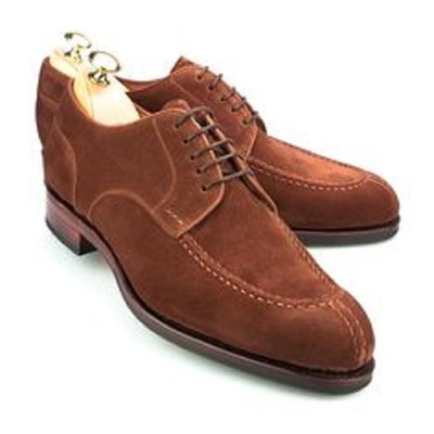 Handmade Men's Suede Brown Split Toe Blucher Premium Leather Formal Dress Shoes