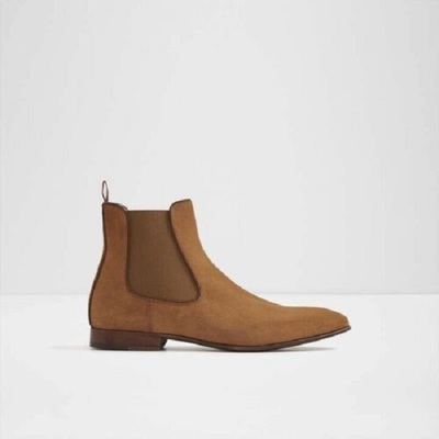 New Handmade Chelsea Suede Pure Leather Tan Ankle Boots for Men's