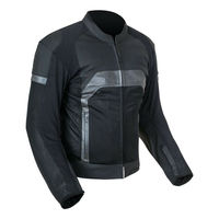 Men Gray Color Motor Bike Silver Stripes Genuine Leather Safety Pads jacket - Thumbnail 1