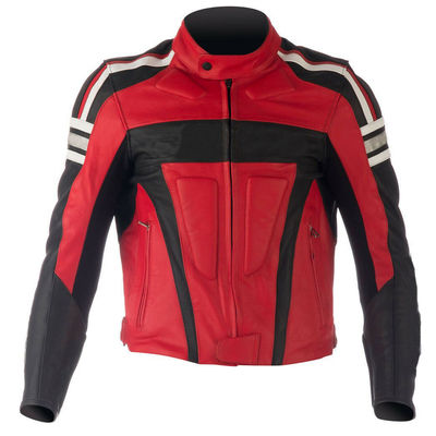 Men multi colors motor cycle handmade real genuine leather safety pads jacket