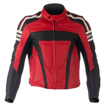 Men Multi Colors Motor Cycle Handmade Real Genuine Leather Safety Pads Jacket