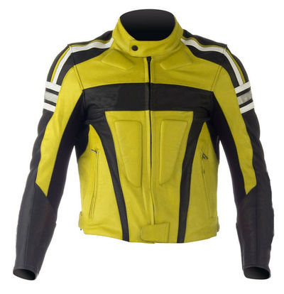 Men Multi Colors Motor Biker Custom Genuine Cowhide Leather Safety Pads Jacket