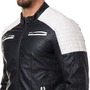 Stylish Men's Black and White Slim Fit Biker Jacket, Men Leather Jacket-1